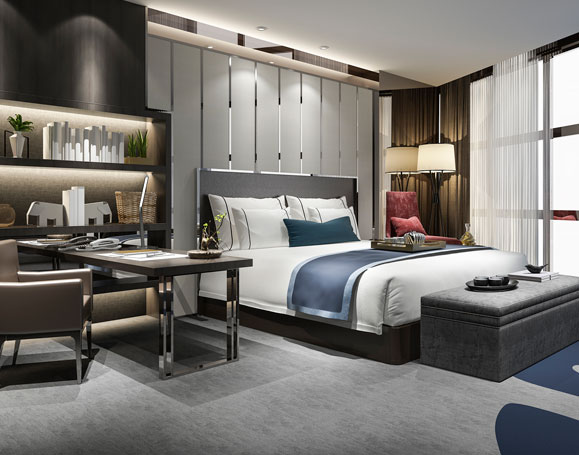 3d rendering beautiful luxury bedroom suite in hot gdtdxrl(2)